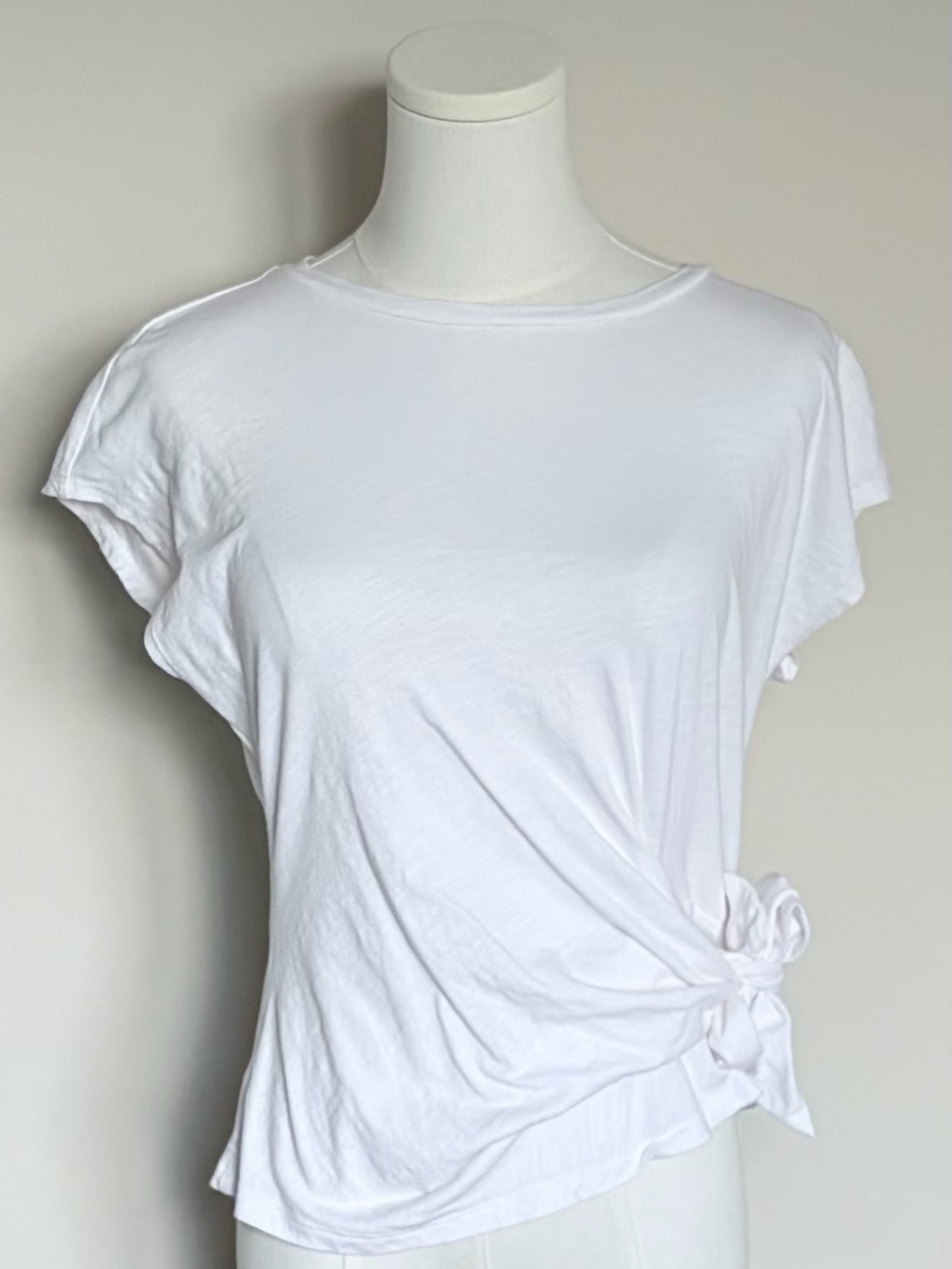 NWOT Ann Taylor White Side-Tie Short Sleeve Tee